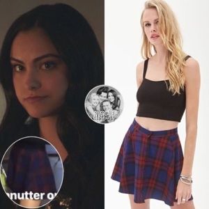 Worn on Riverdale Plaid flared skater mini skirt Size XS